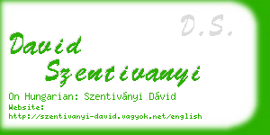 david szentivanyi business card